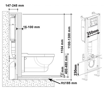 Wall-hung toilet with installation, step-by-step installation, useful tips