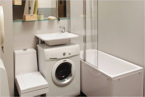 How to install a washbasin above a washing machine