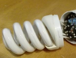 How to make a power supply from energy-saving lamps